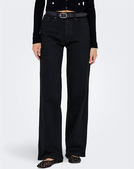 OnlJuicy HW Wide Denim Jeans - Black Denim